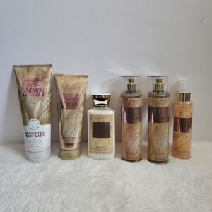 Bath & Body Works In The Stars Wash Lotion Cream Mist Shimmer 6 PC Gift Set